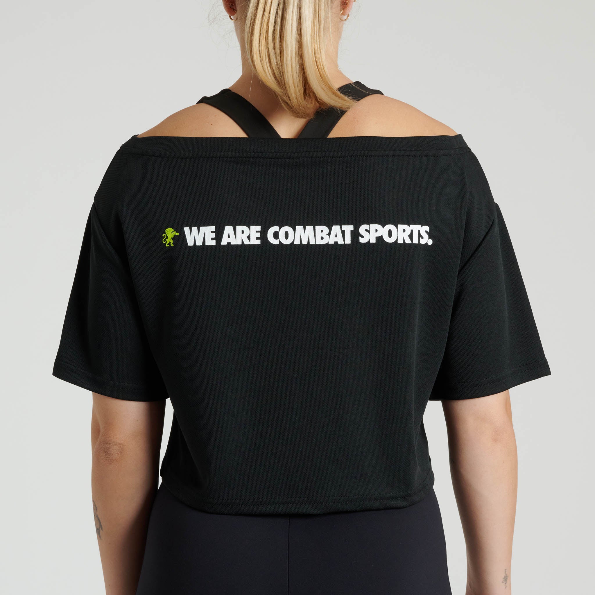 Crop Top Mujer Leone Logo WACS ABX137 Negro
