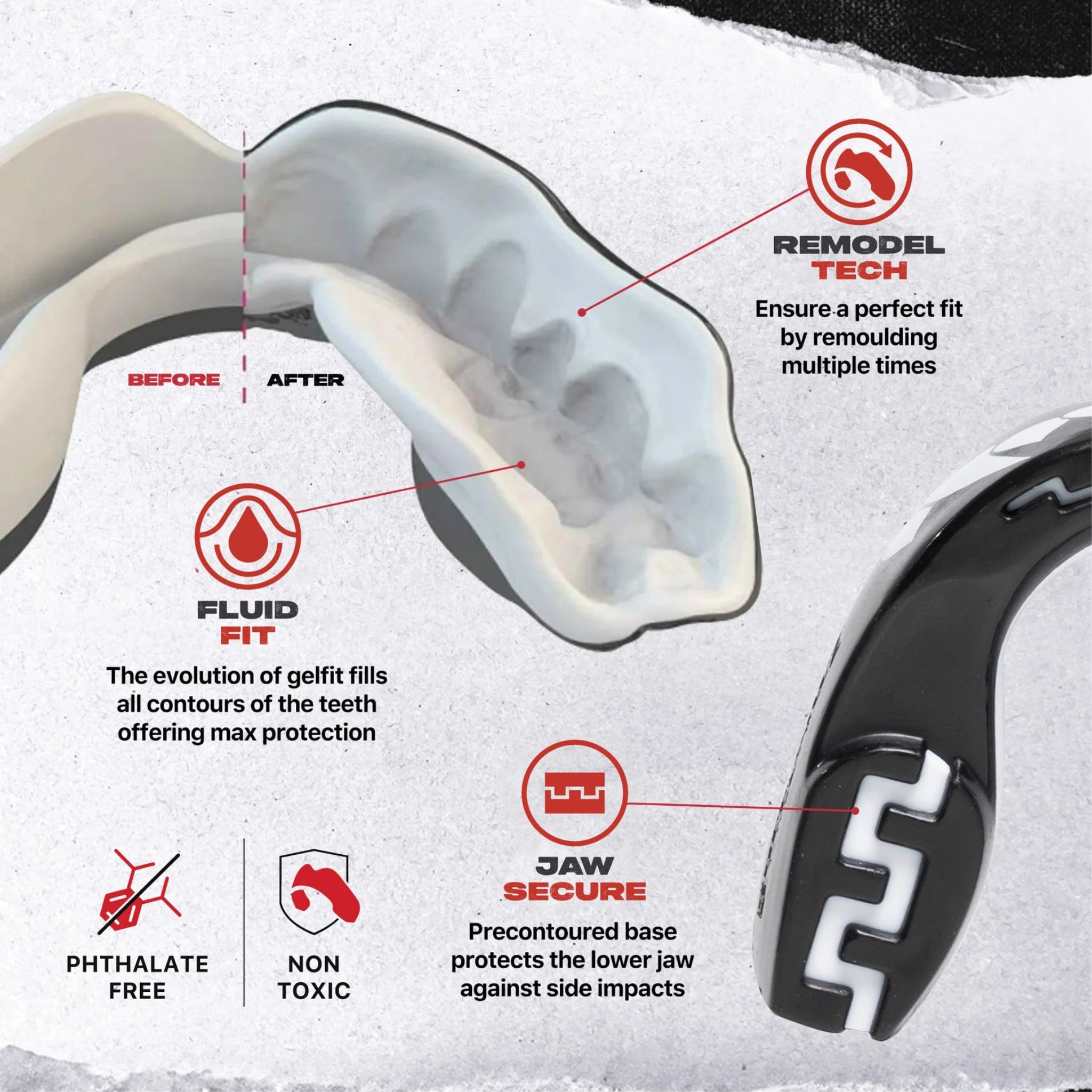 Protector Bucal SafeJawz Extro Series Fangz Black&White