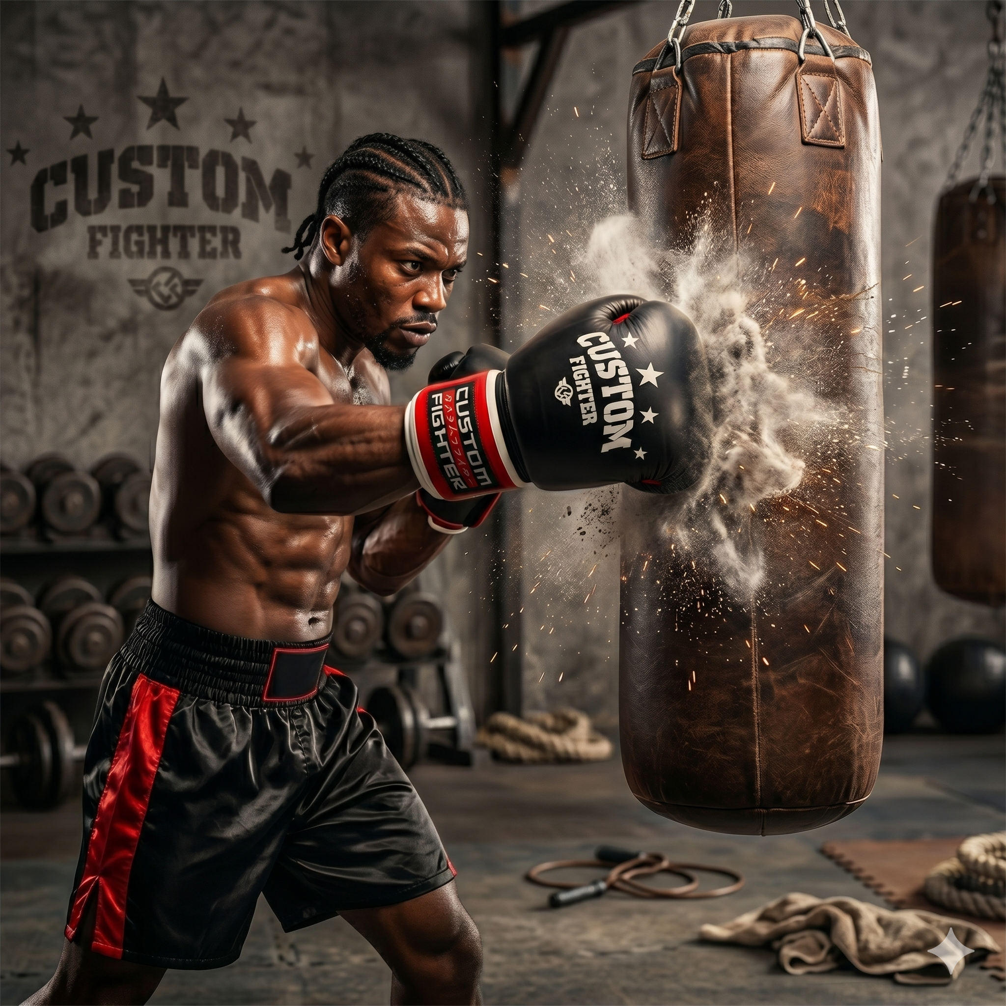 Guantes de Boxeo Custom Fighter Star Negro