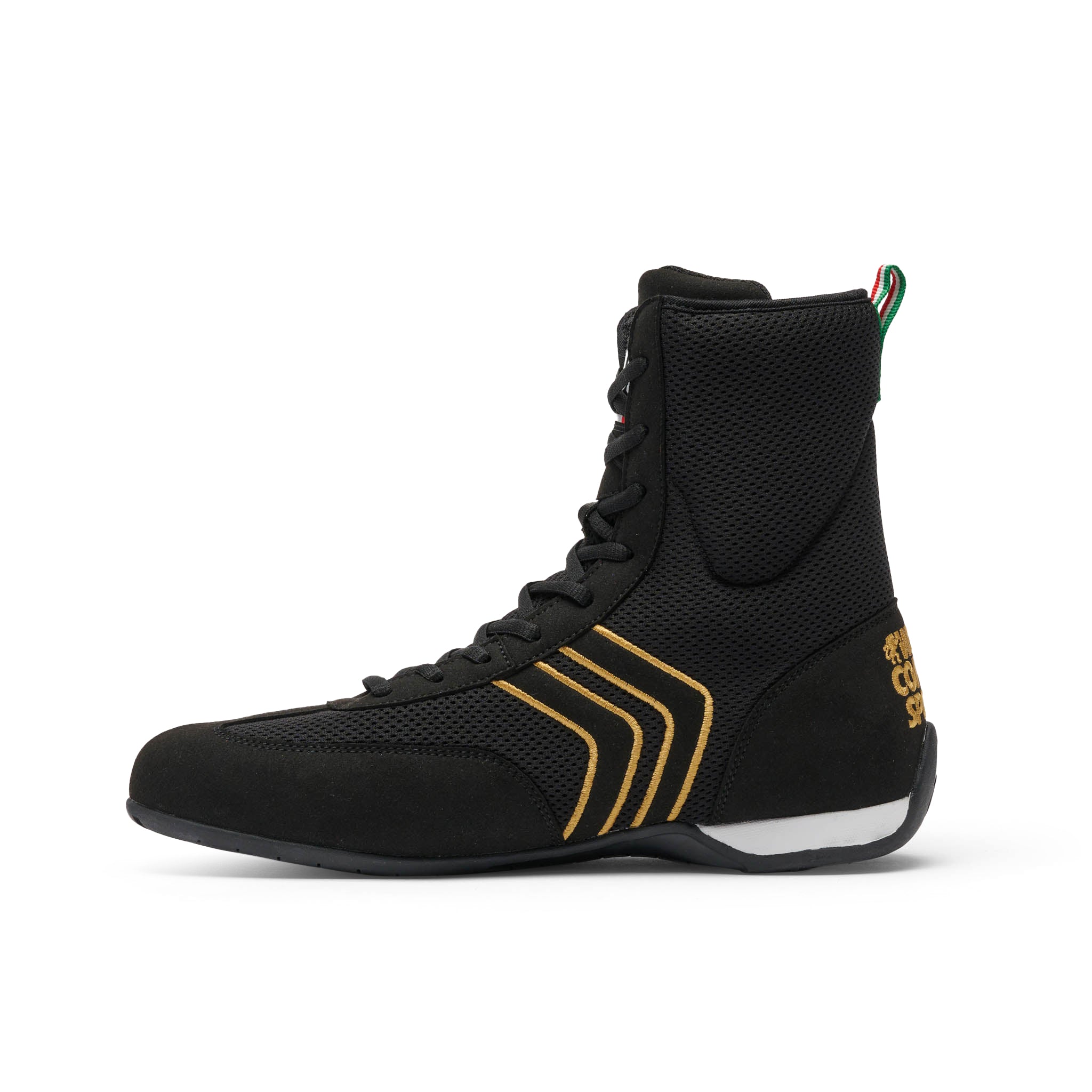 Botas de Boxeo Profesional Leone 1947 Color Negro-dorado CL188
