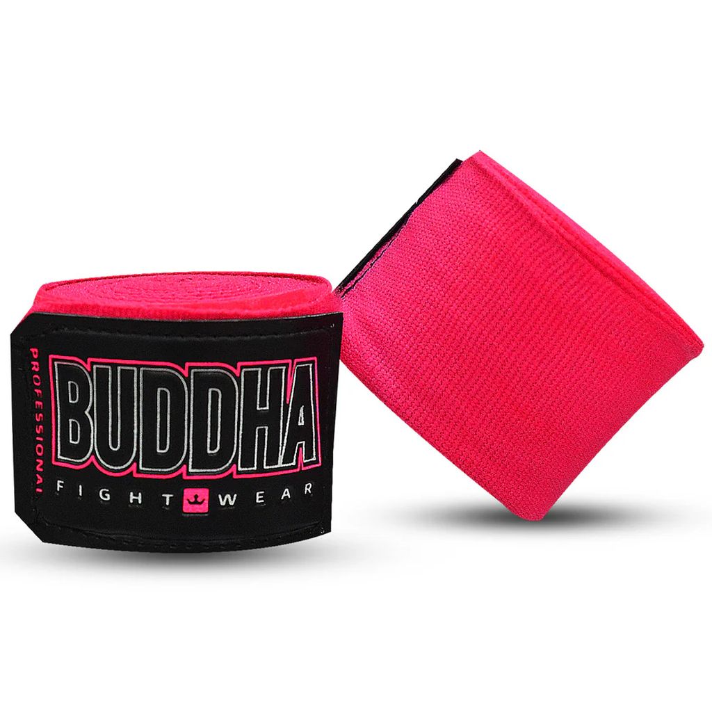 Vendas de Boxeo Semi Elásticas Algodón Rosa Fluor 4,5M