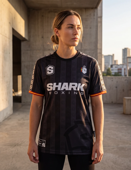 Camiseta Técnica Shark Boxing España Negra Unisex