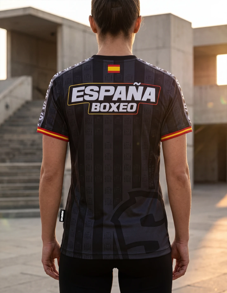 Camiseta Técnica Shark Boxing España Negra Unisex