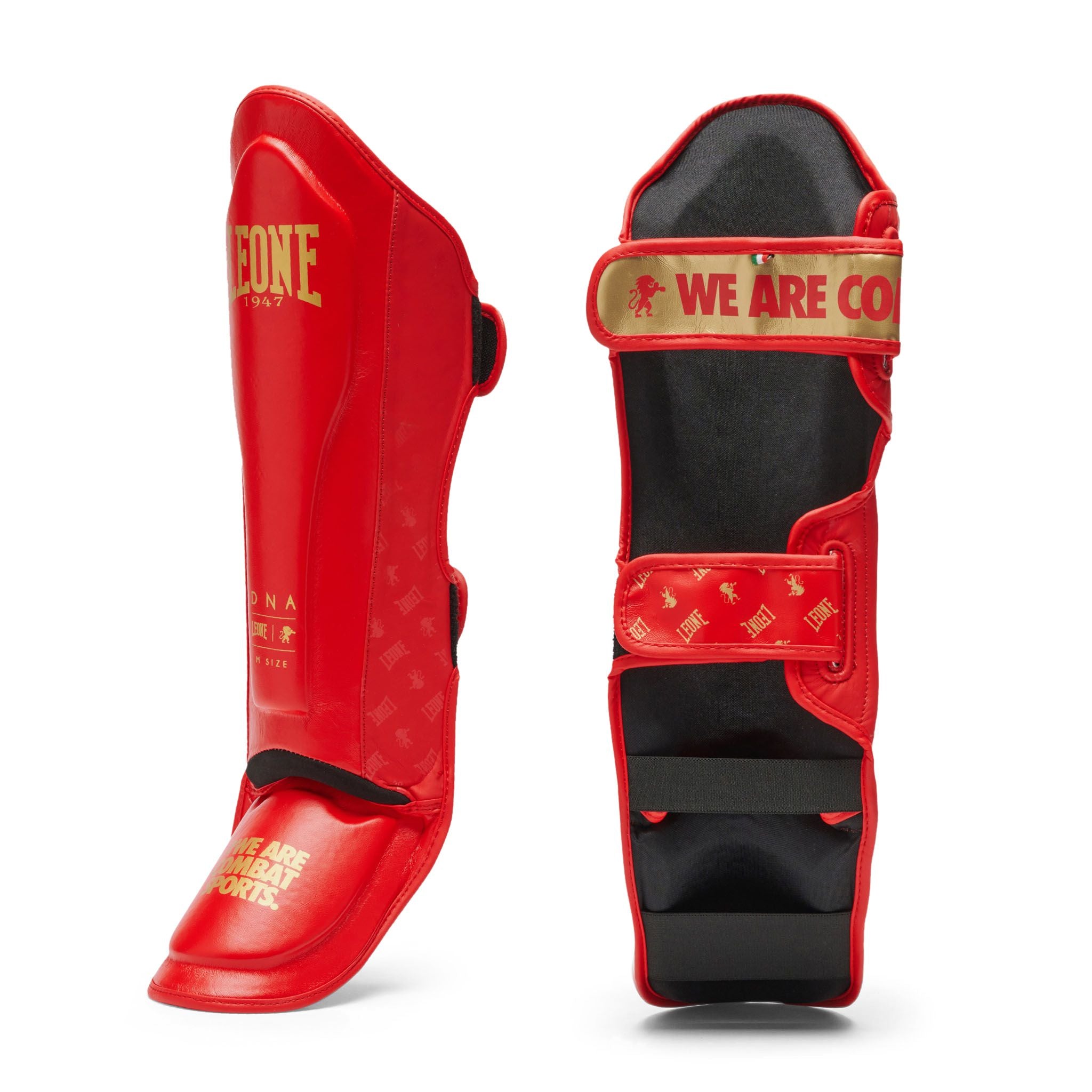 Espinilleras Muay Thai, Kickboxing y MMA Leone DNA GEL PT177 Roja