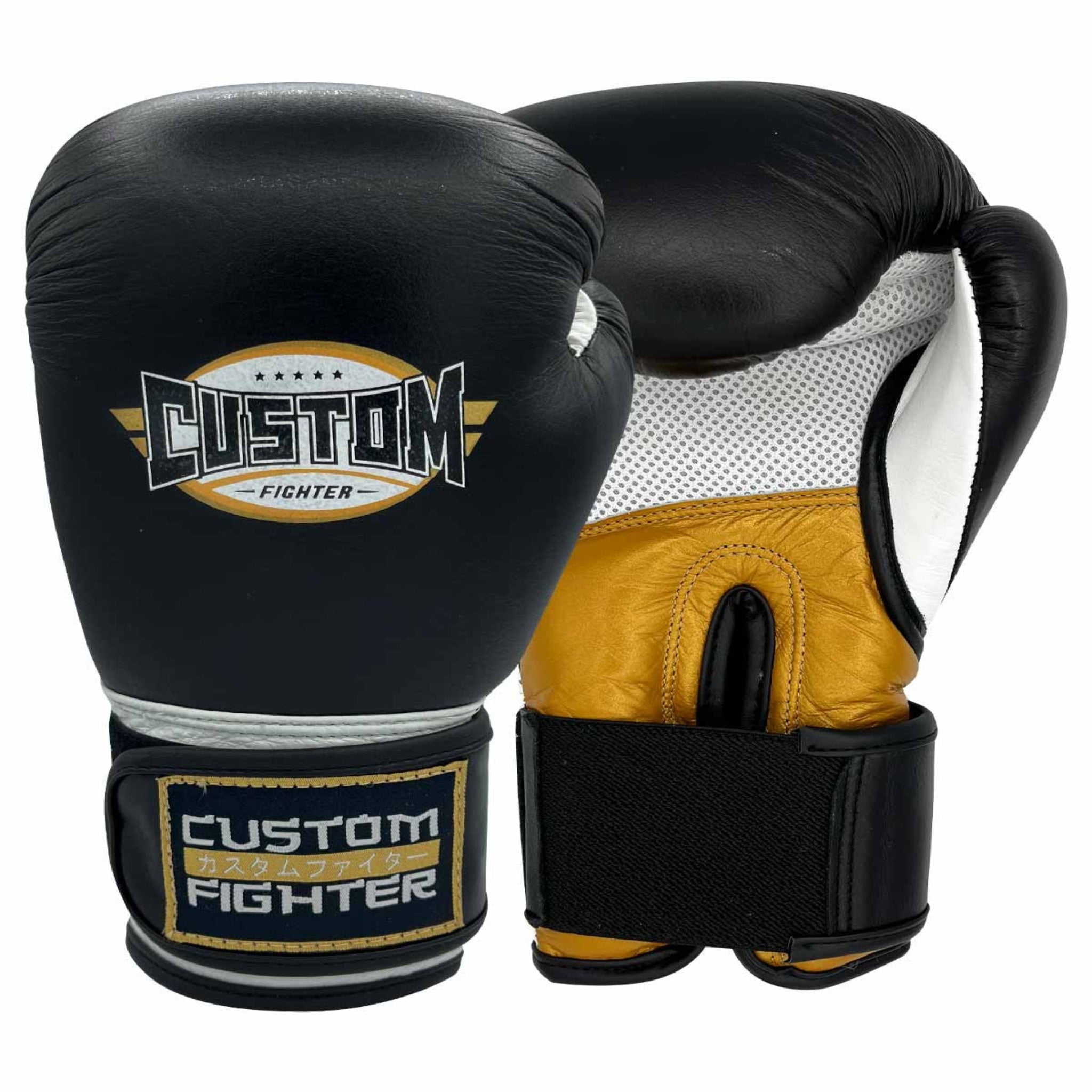 Guantes de Boxeo Custom Fighter Golden Sticker Black