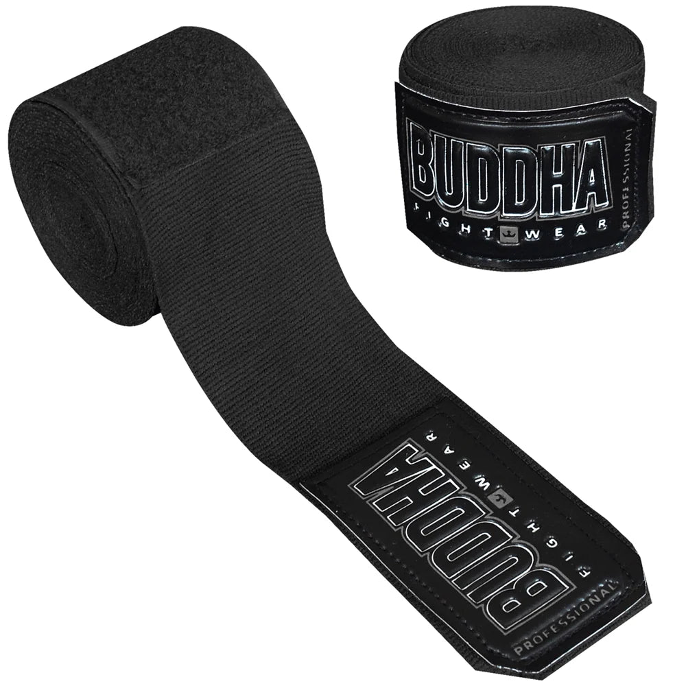 Vendas de Boxeo Semi Elásticas Buddha Negras 4,5 m
