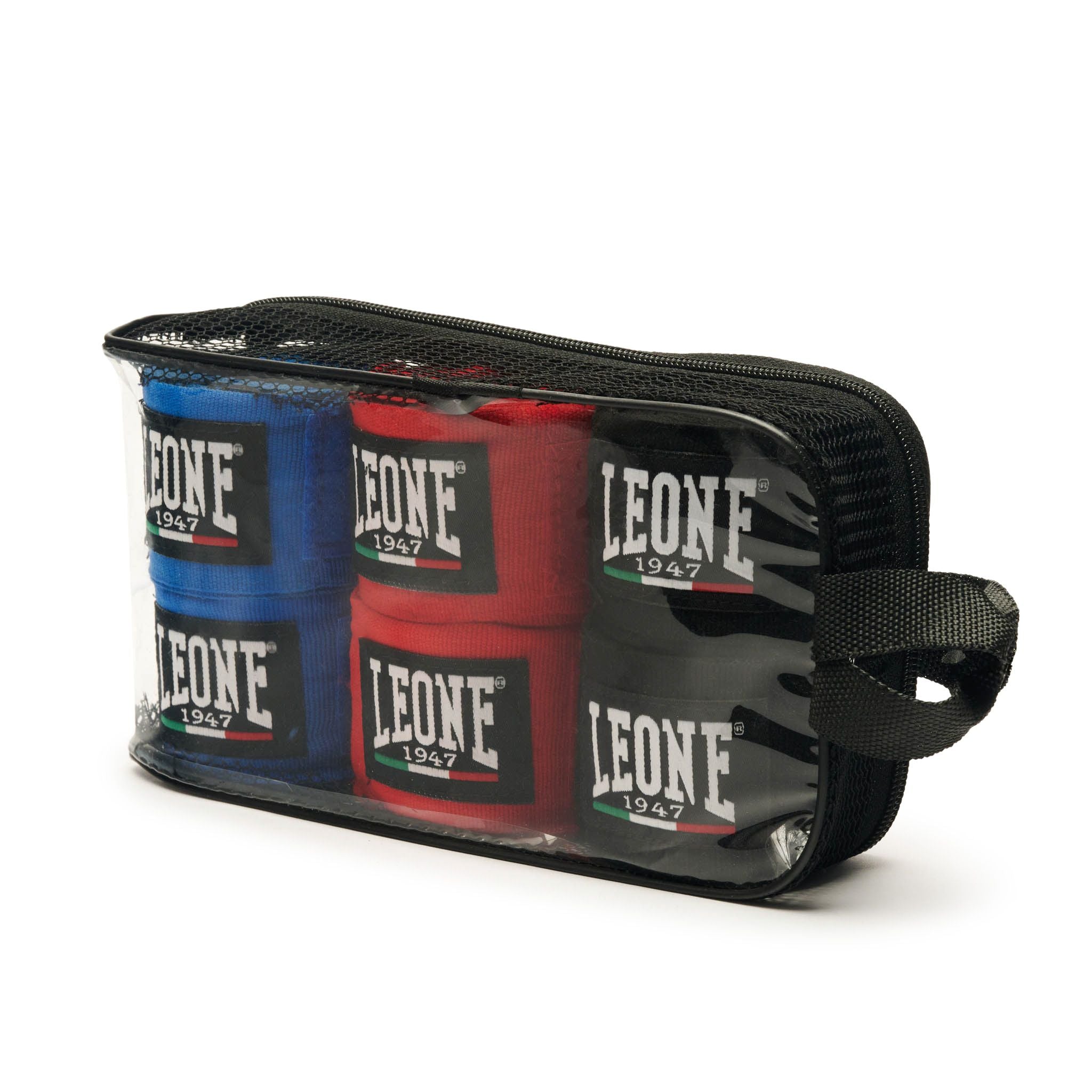 Pack 3 Pares Vendas de Boxeo Leone 1947 4,5m (Azul, Rojo y Negro)