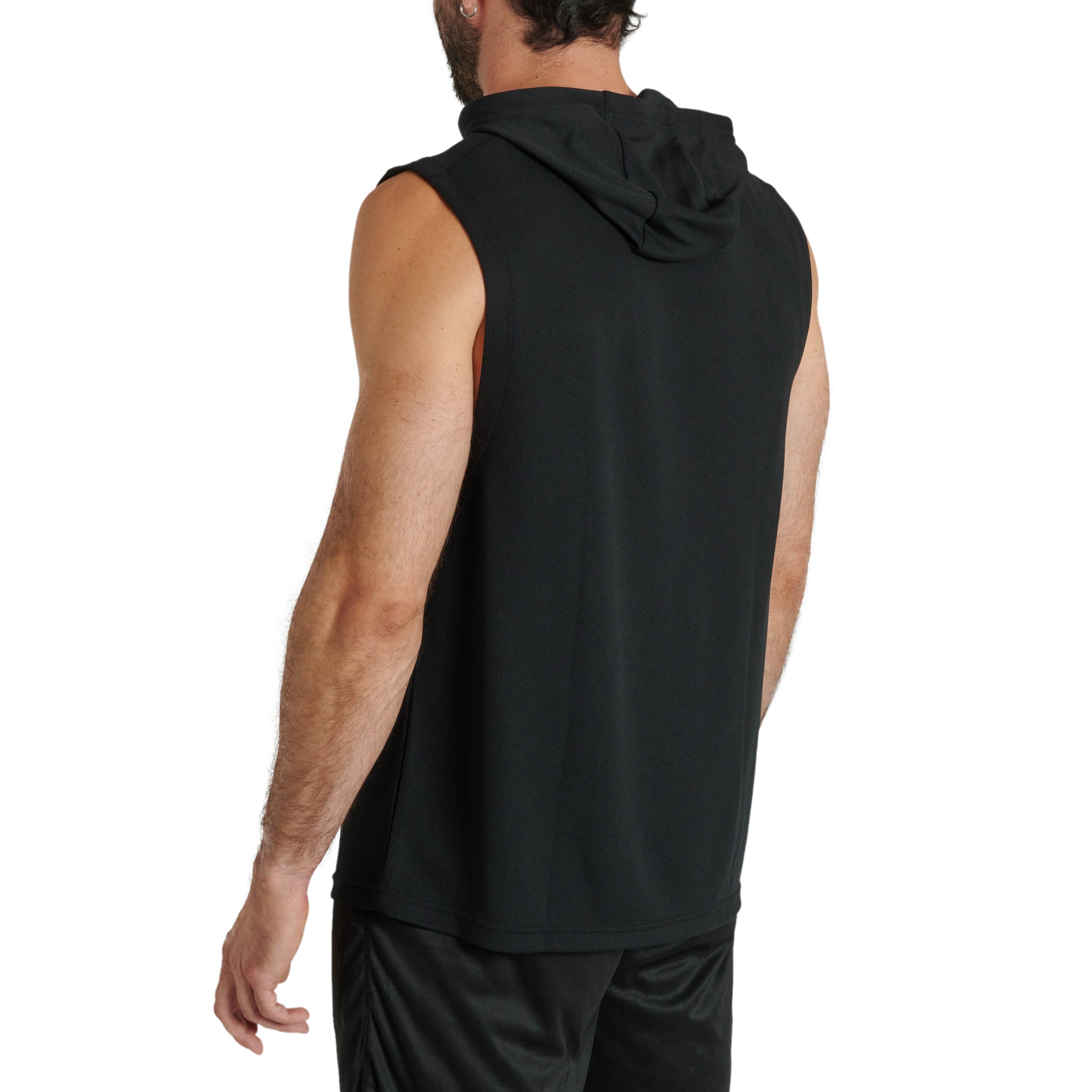 Sudadera Sin Mangas con Capucha Leone Logo Negra ABX120