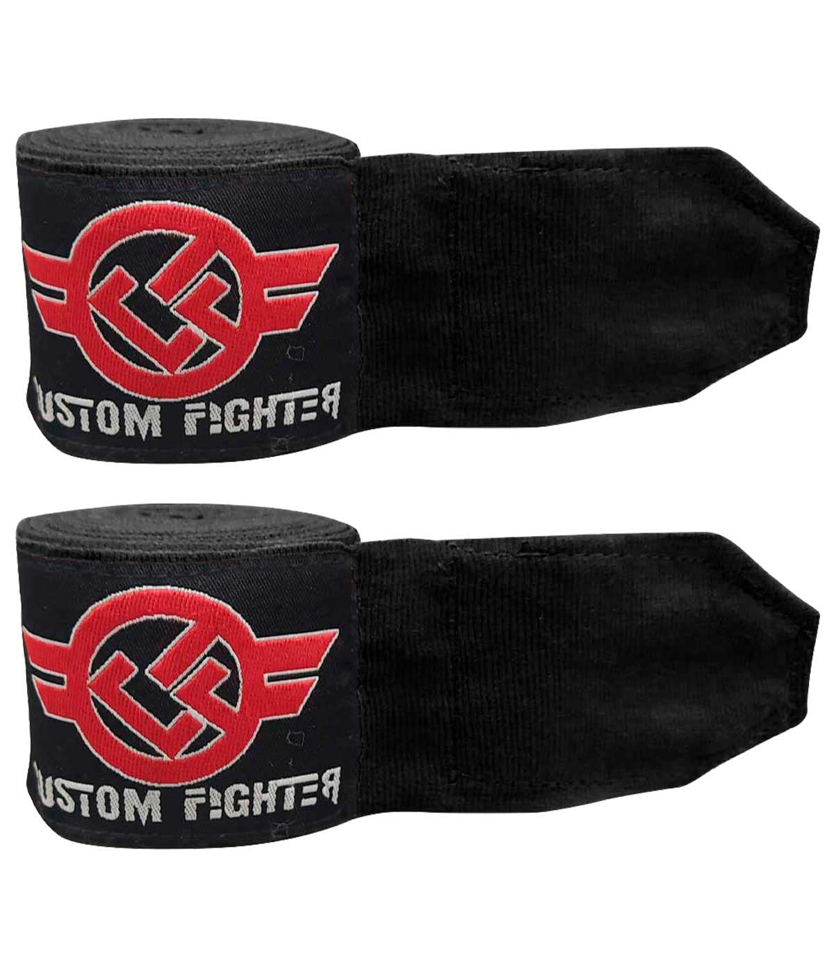Vendas de Boxeo 5m Semi Elásticas Custom Fighter Negras