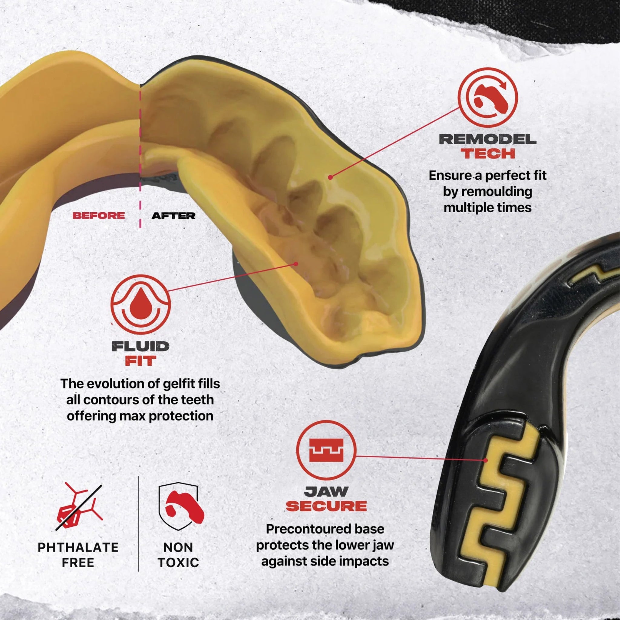 Protector Bucal SafeJawz Extro Series Black&Gold