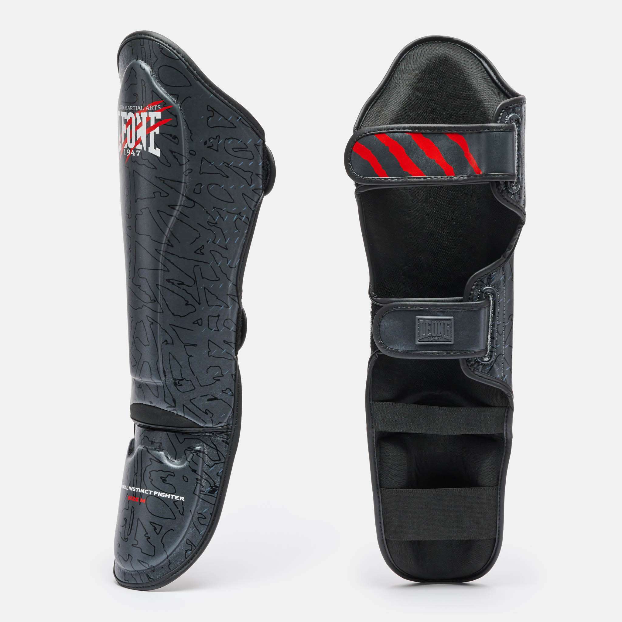 Espinilleras Muay Thai, Kickboxing y MMA Leone Primal Instinct Azul