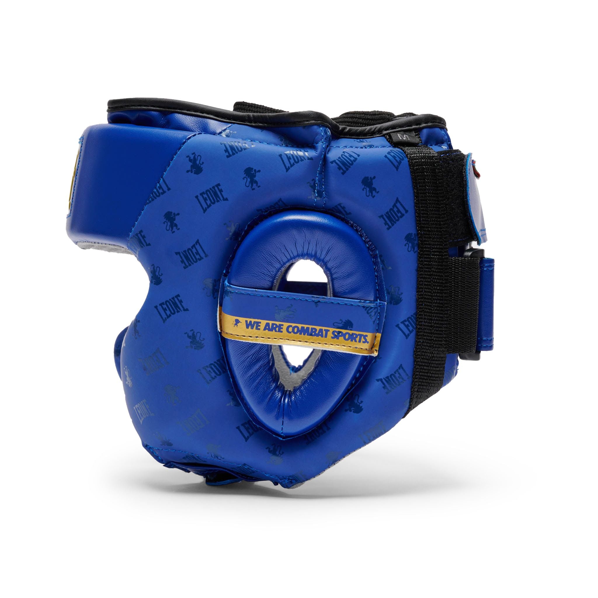Casco de Boxeo Leone 1947 DNA Azul con Protección de Pómulos CS445