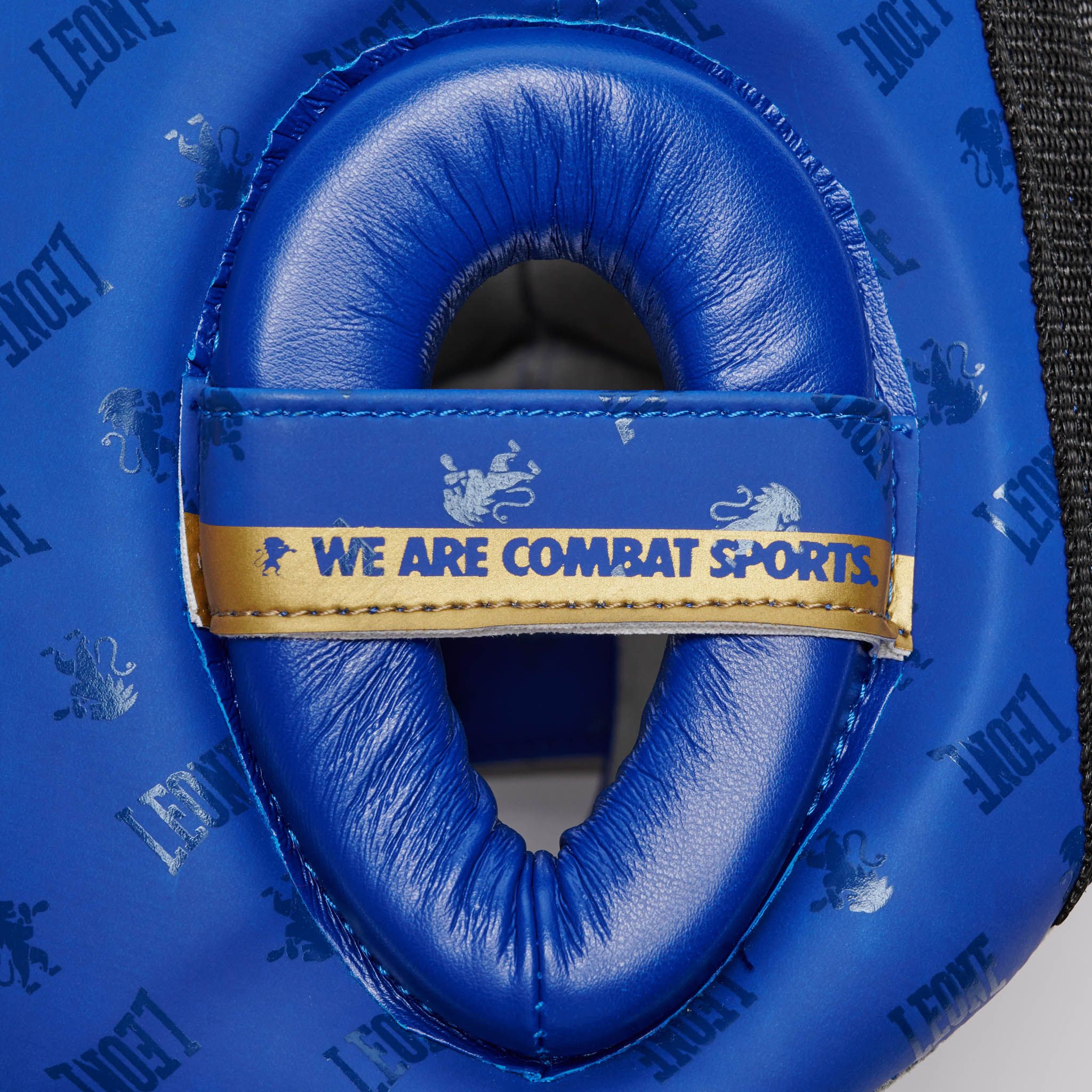 Casco de Boxeo Leone 1947 DNA Azul con Protección de Pómulos CS445