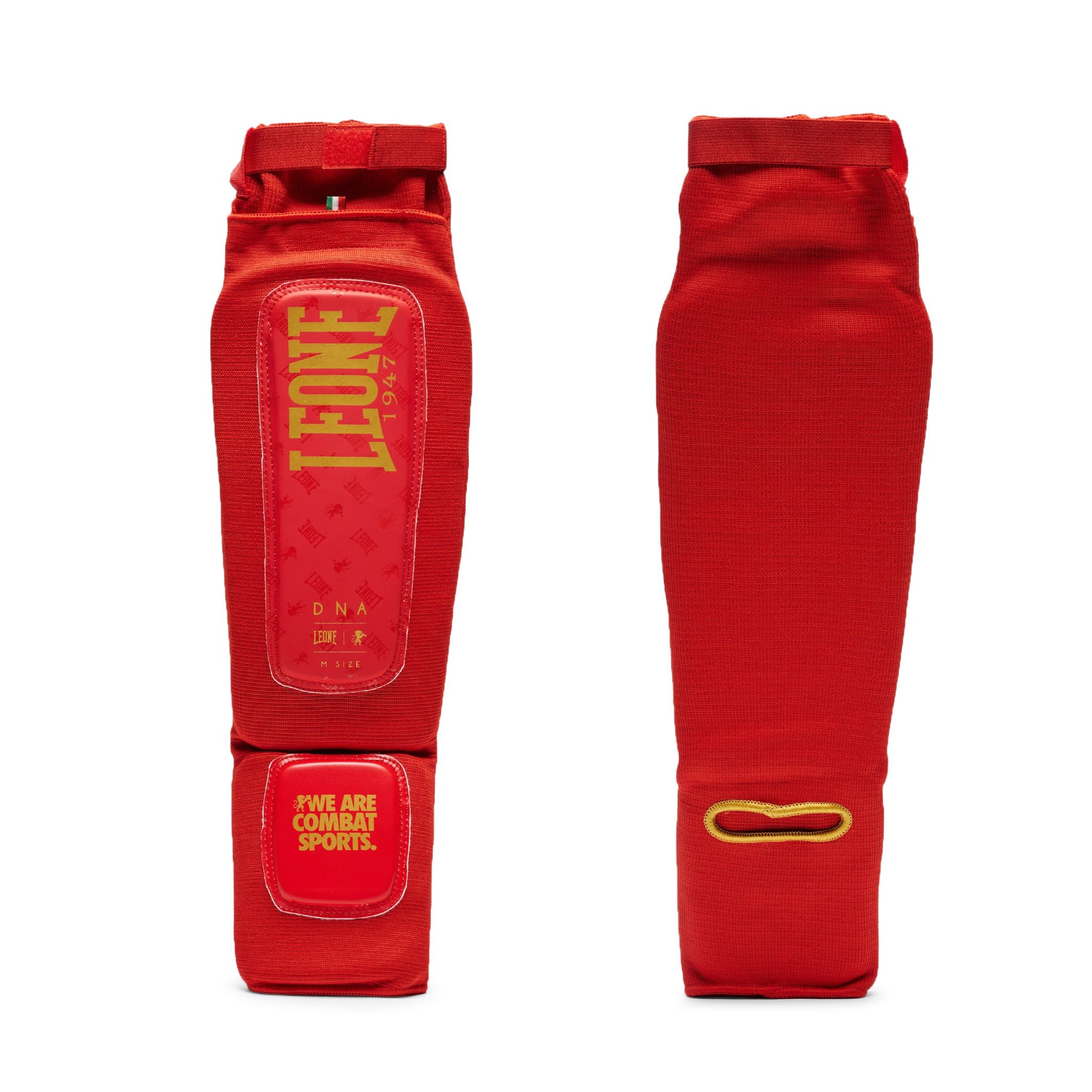Espinilleras Muay Thai, Kickboxing y MMA Leone DNA PT123 Rojas