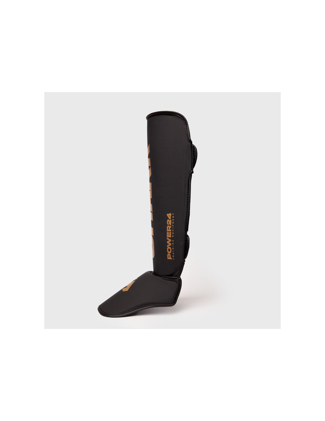 Espinilleras Shark POWER 24 Negro Oro para Muay Thai y MMA