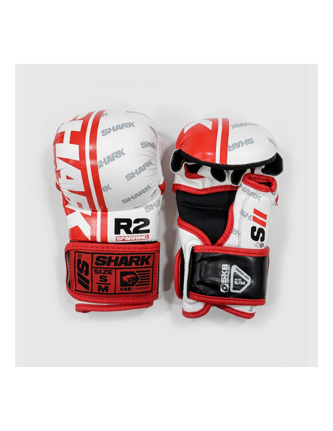 Guantillas MMA Shark IIS Blancas-Rojas para Entrenamiento