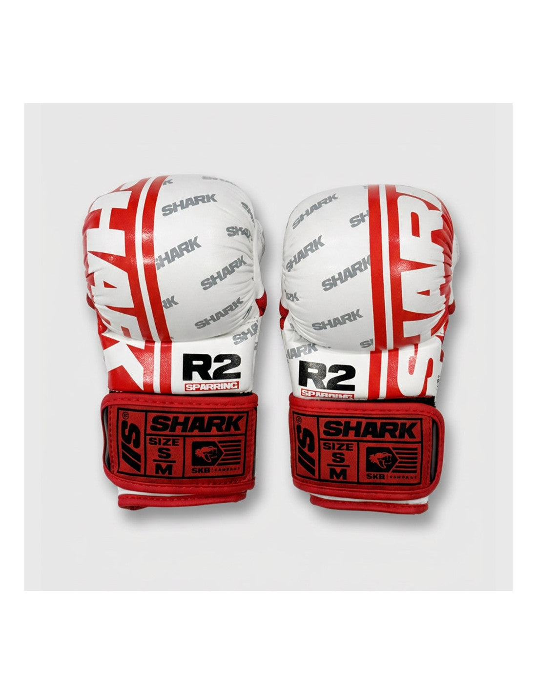 Guantillas MMA Shark IIS Blancas-Rojas para Entrenamiento