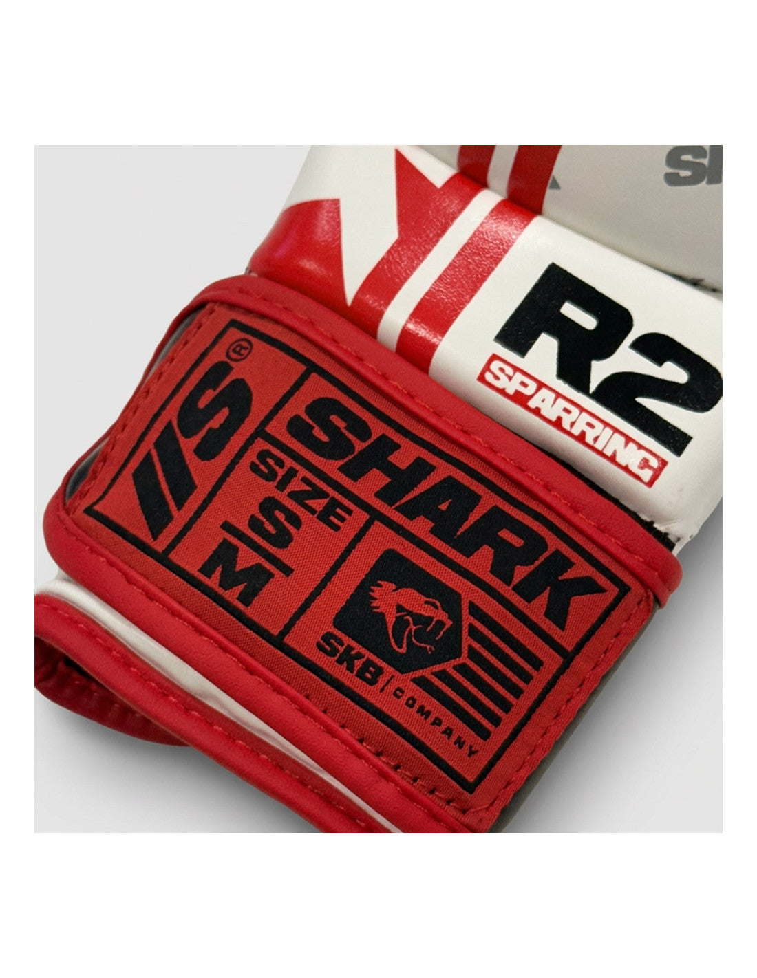 Guantillas MMA Shark IIS Blancas-Rojas para Entrenamiento