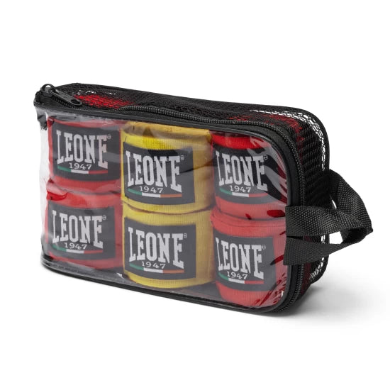 Pack 3 Pares Vendas de Boxeo Leone 1947 4,5m (Rojo, amarillo y rojo )
