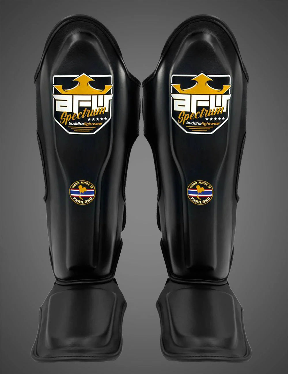 Espinilleras Buddha Spectrum Thailand Negro para Muay Thai y MMA